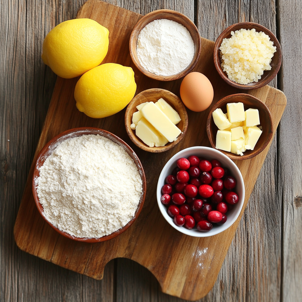 NYTimes Cranberry Lemon Bars ingredients