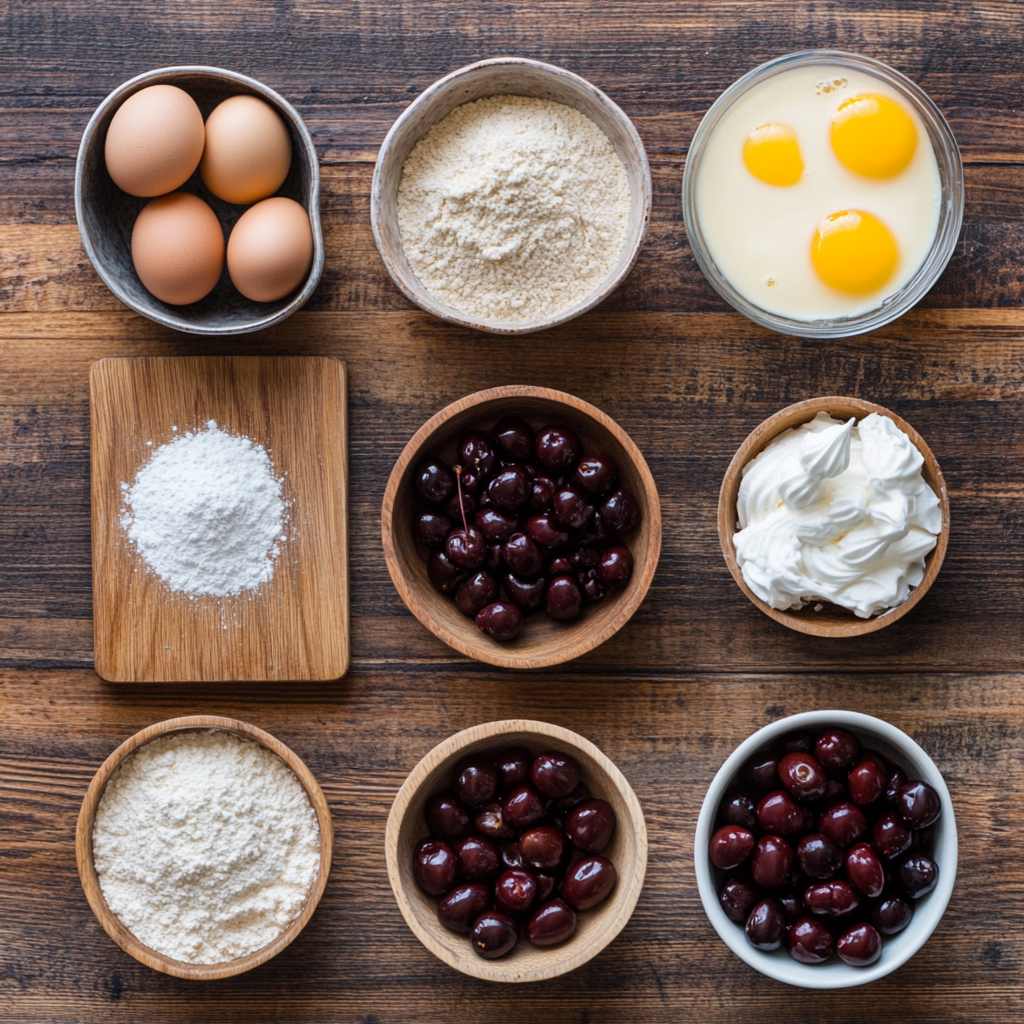 Simple Black Forest Cake ingredients