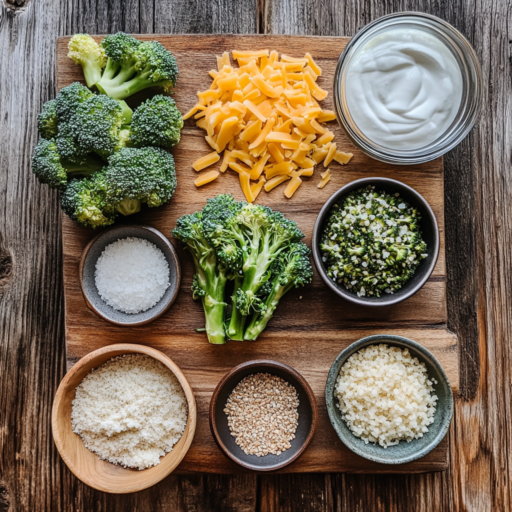 Skinny Broccoli Cheese Casserole ingredients