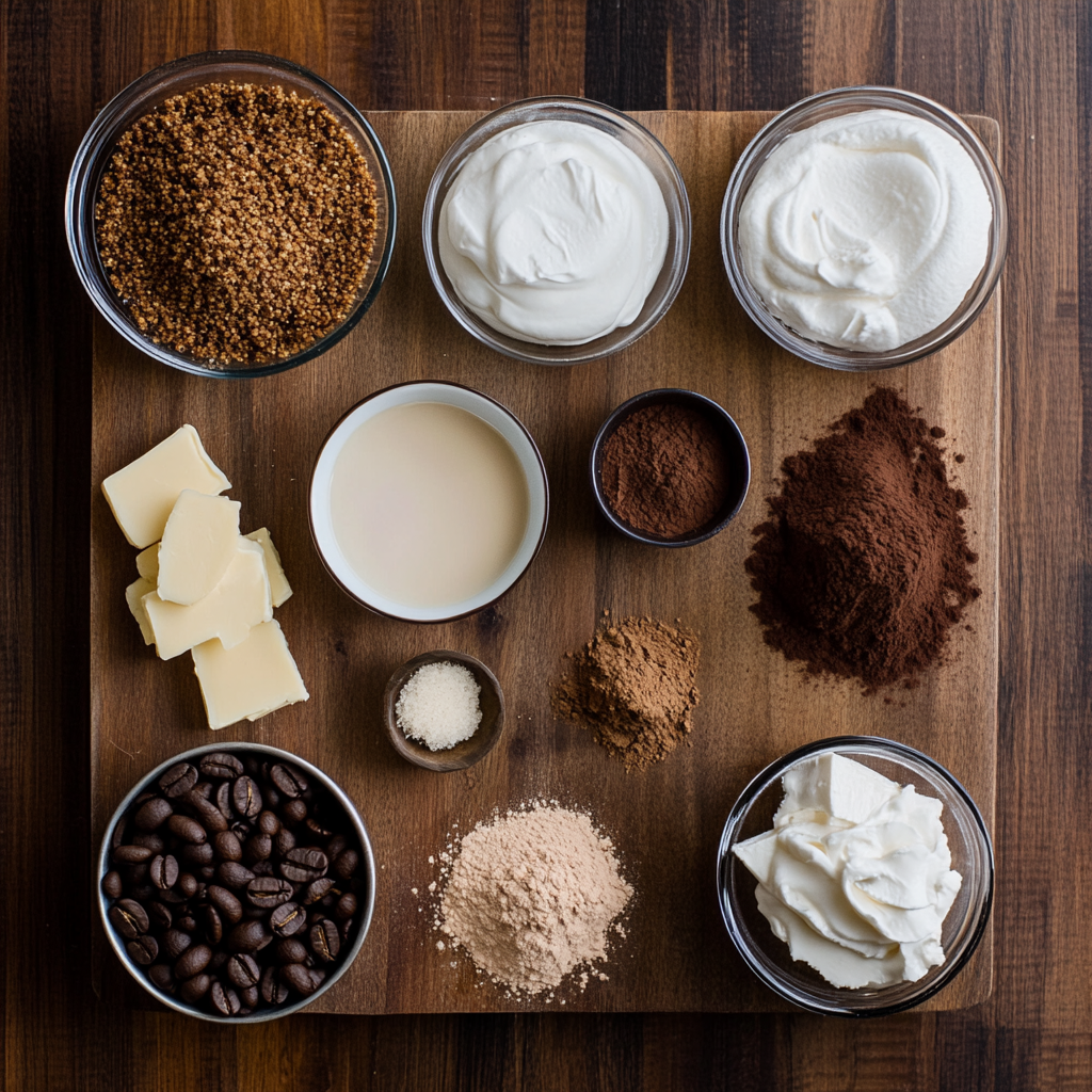 Tiramisu Cheesecake ingredients