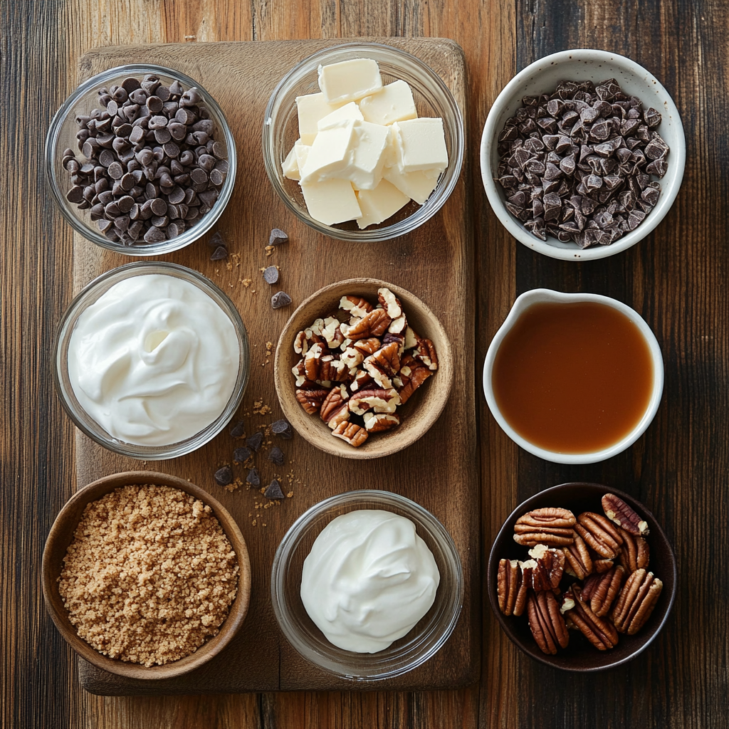 Turtle Cheesecake ingredients