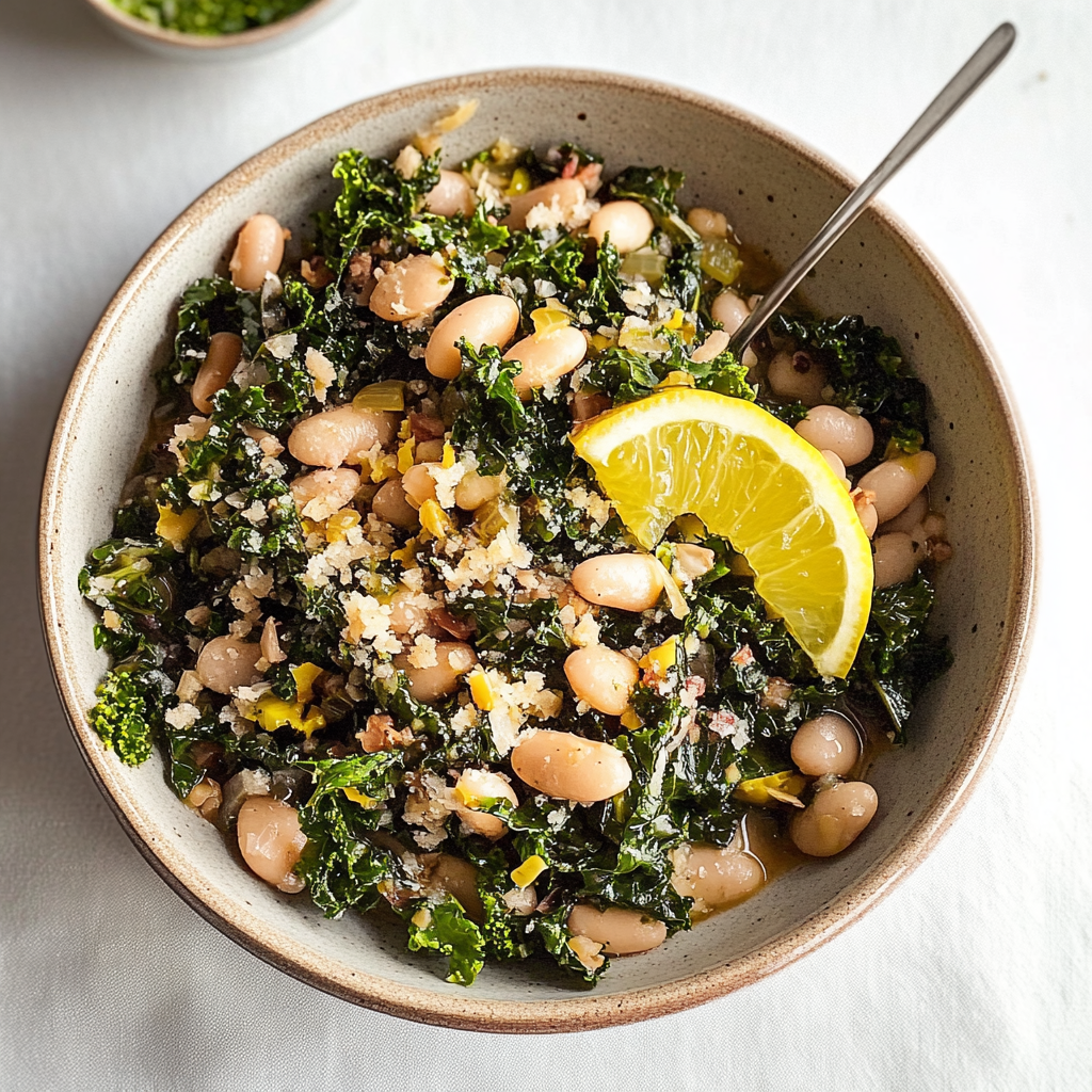 kale with white beans and lemon