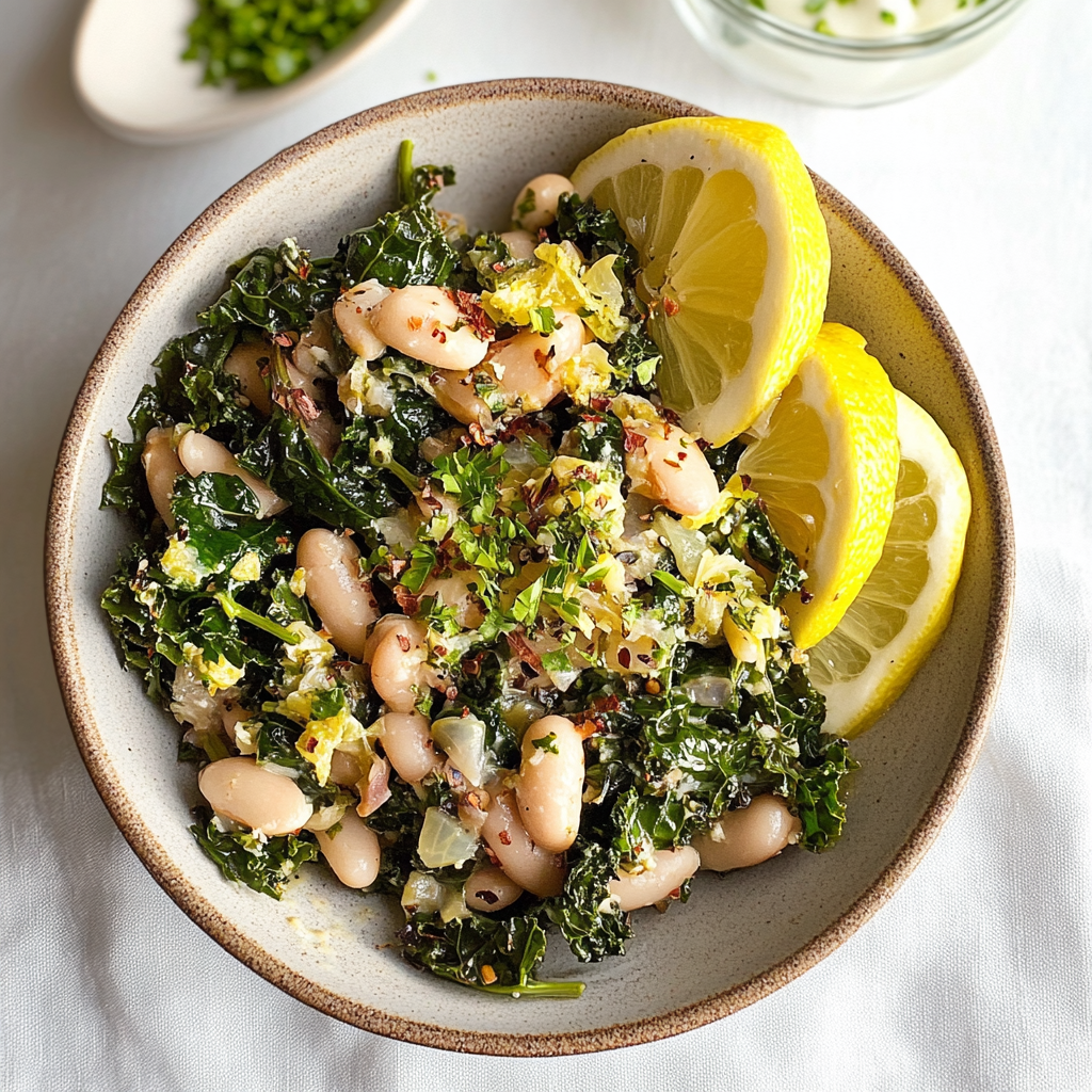 kale with white beans and lemon
