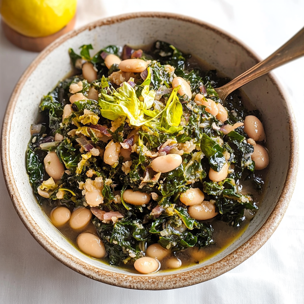 kale with white beans and lemon