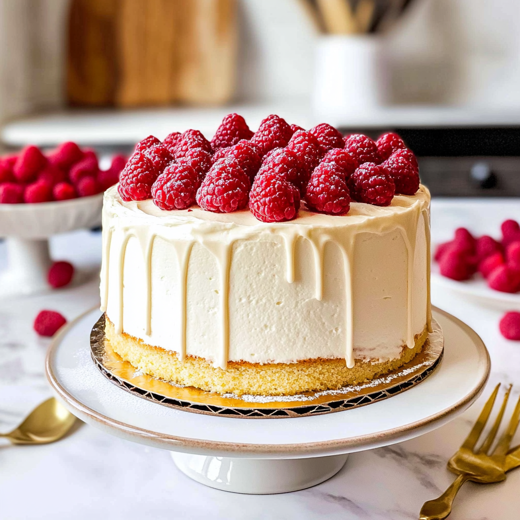 white chocolate raspberry cake