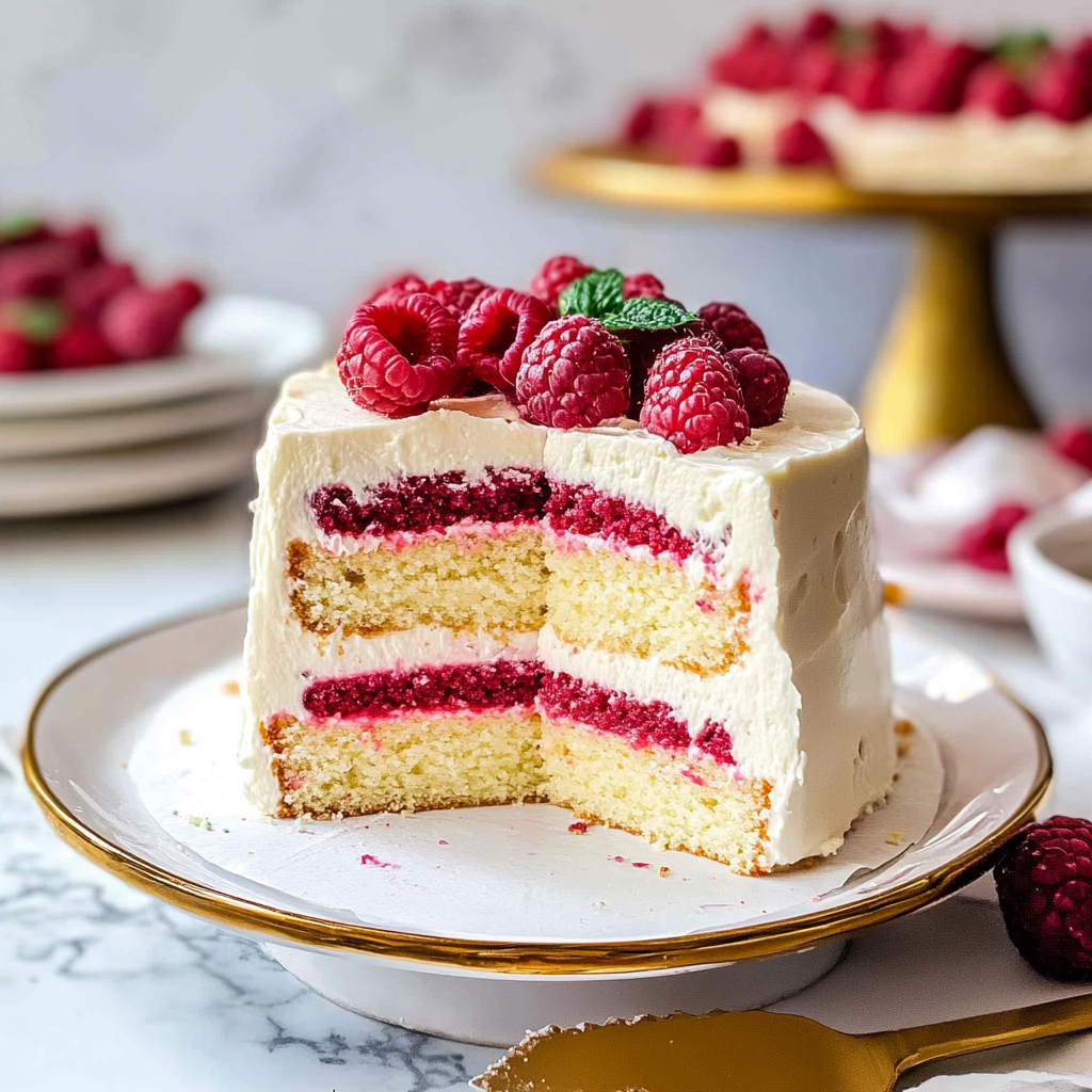 white chocolate raspberry cake