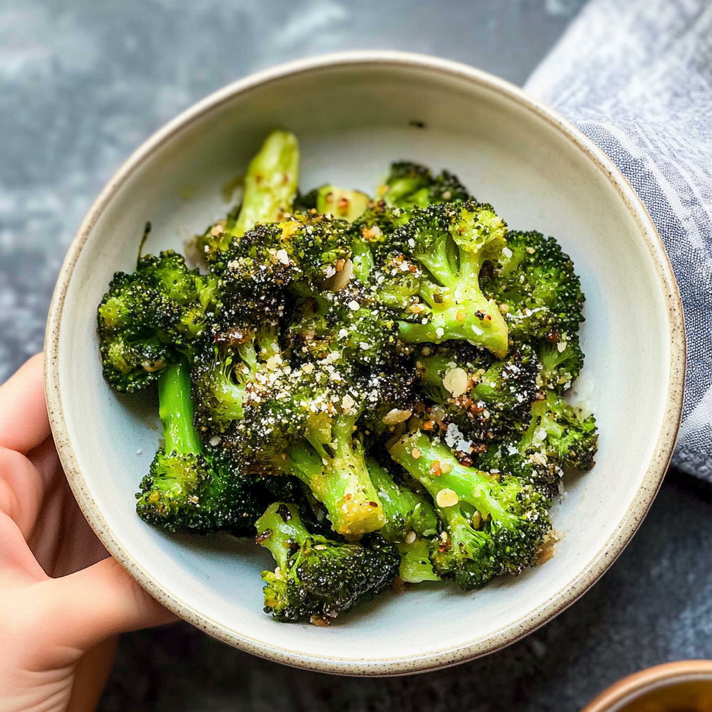 Air Fryer Broccoli With Garlic Parmesan