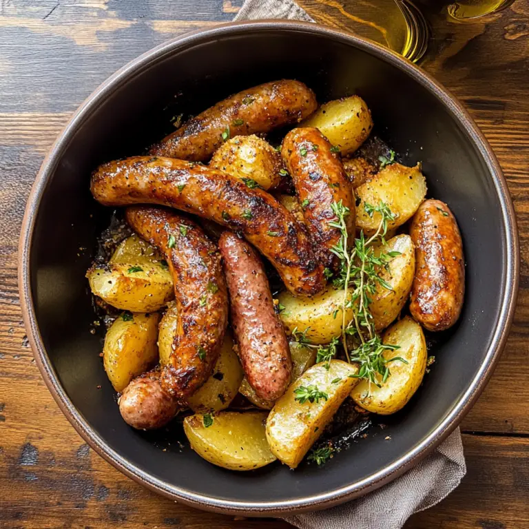 Baked Andouille Sausage + Potatoes