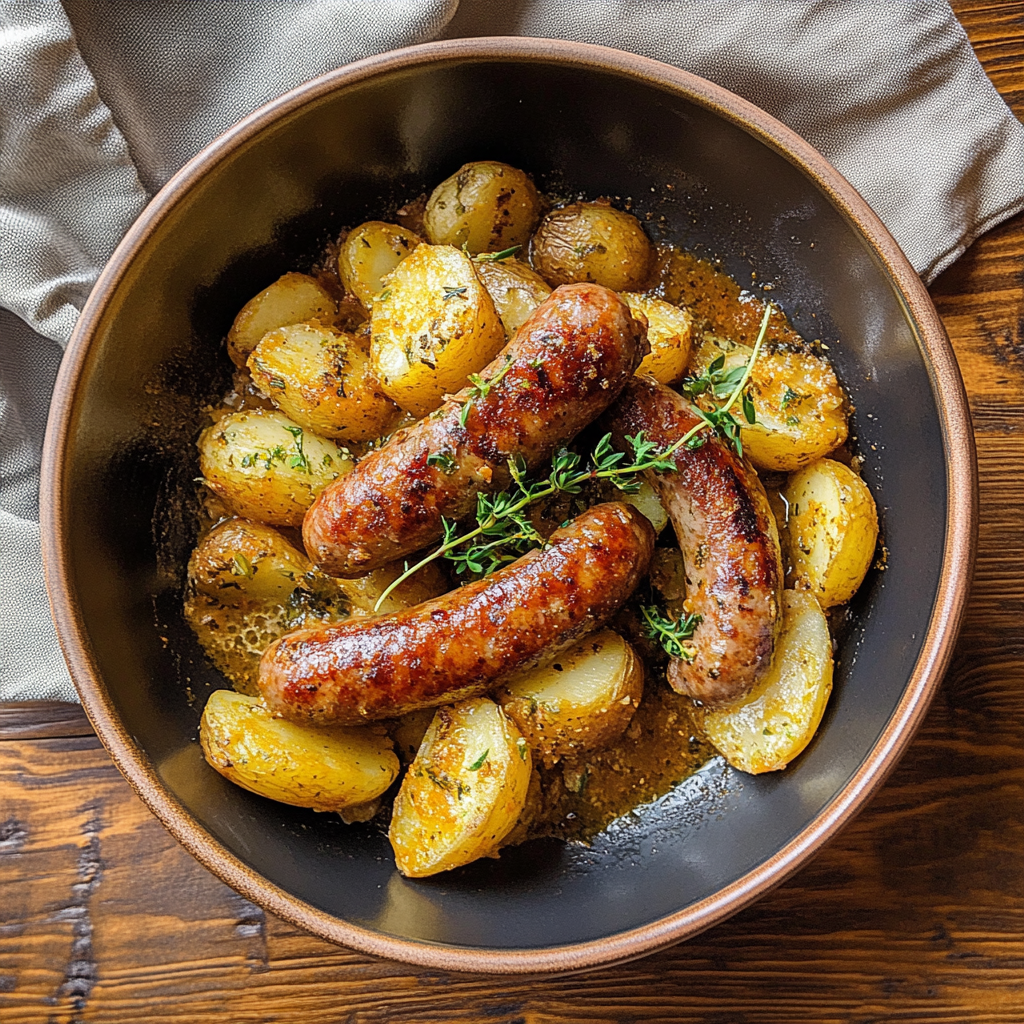 Baked Andouille Sausage + Potatoes