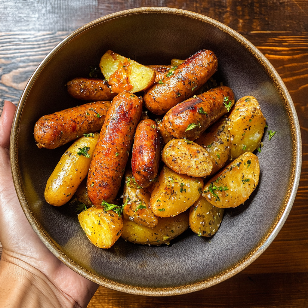 Baked Andouille Sausage + Potatoes