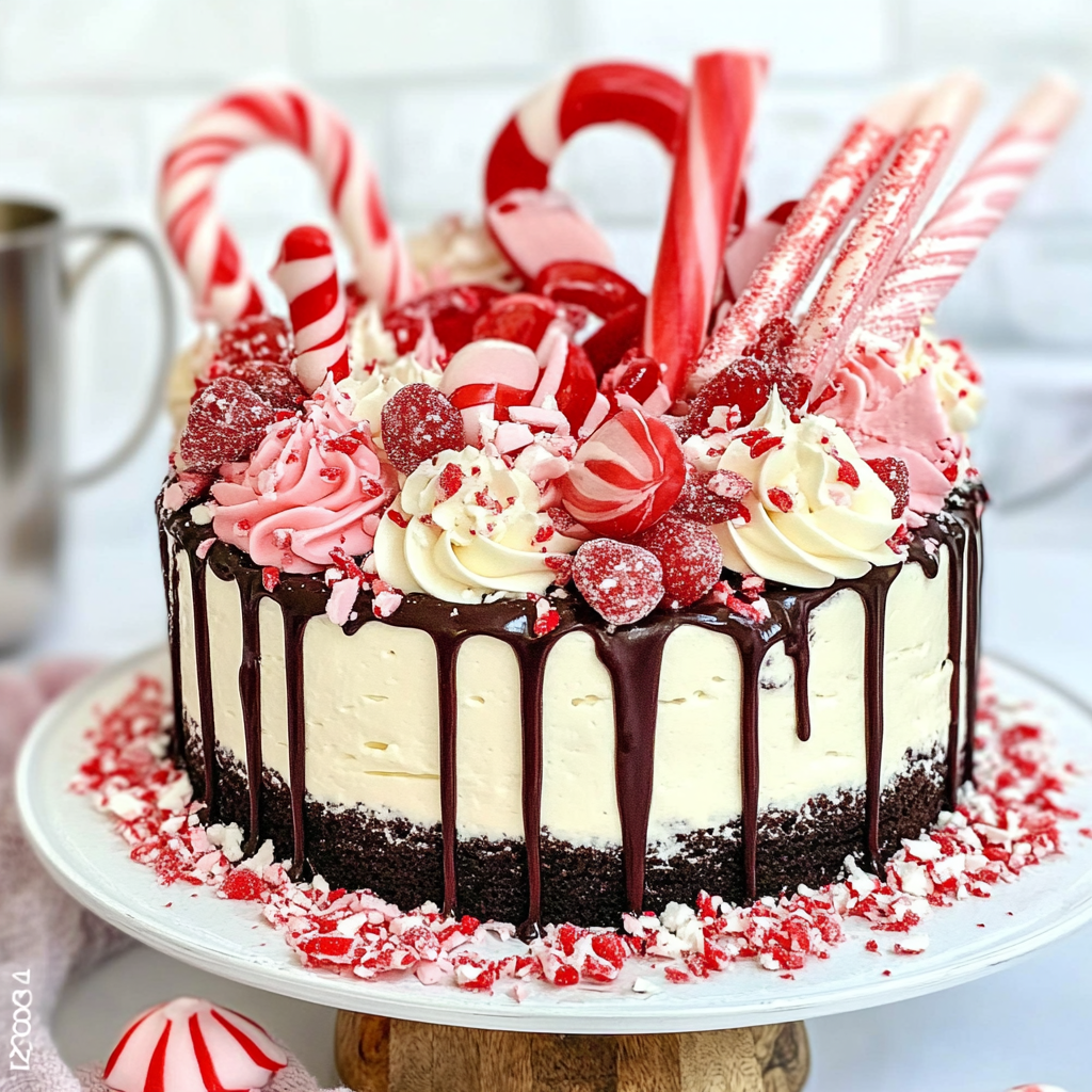 Candy Cane Mousse Cake