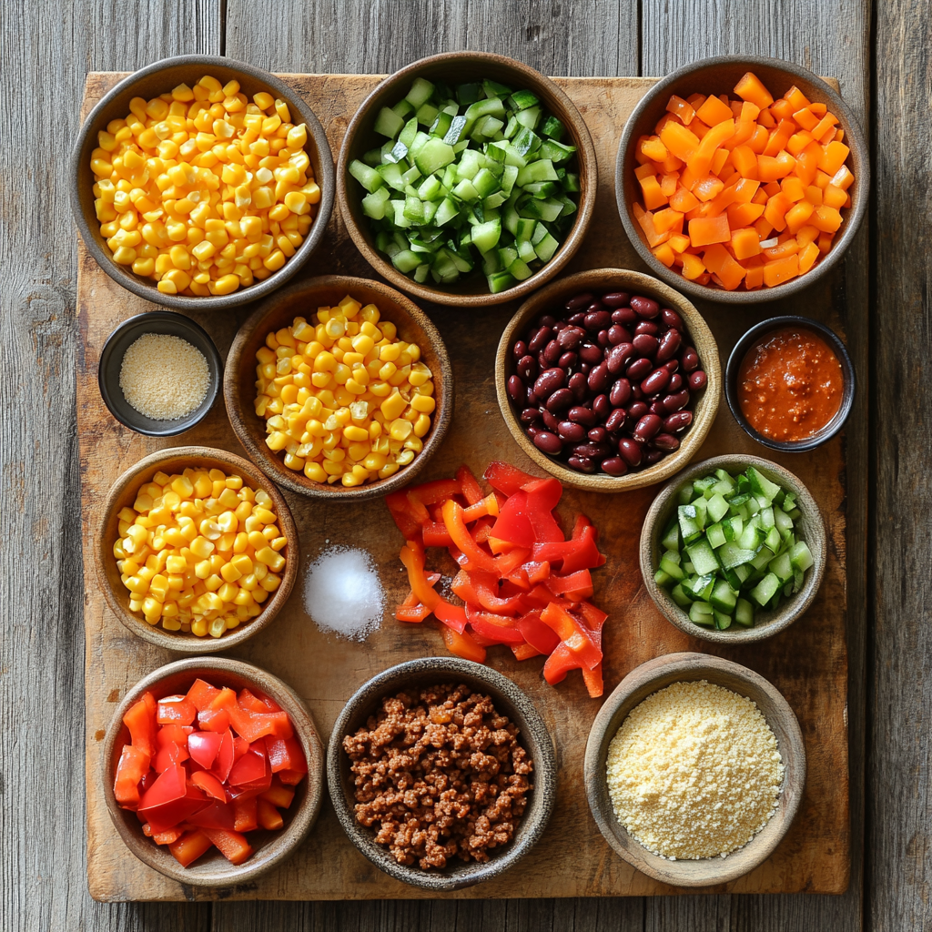 Cornbread Tamale Pie ingredients