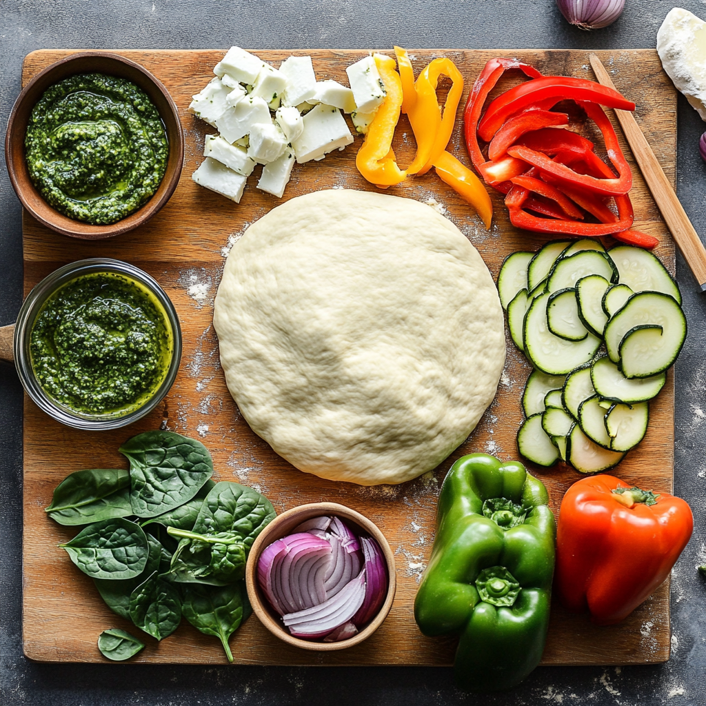 Green Goddess Veggie Pizza ingredients