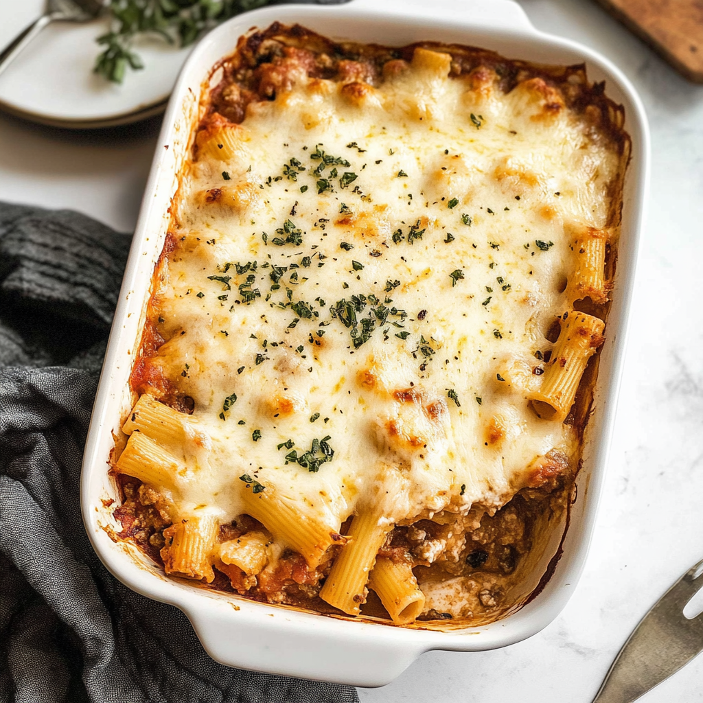 Mediterranean Sausage Pasta Bake