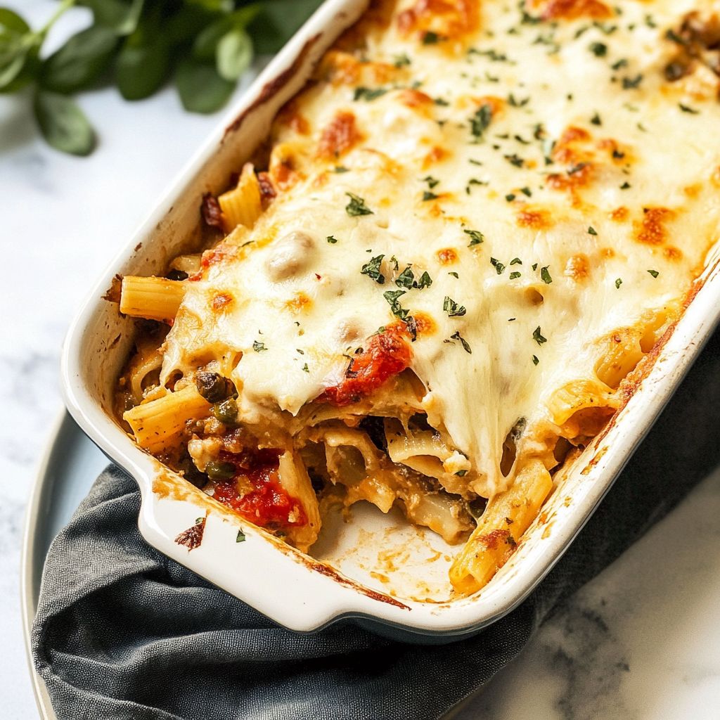 Mediterranean Sausage Pasta Bake