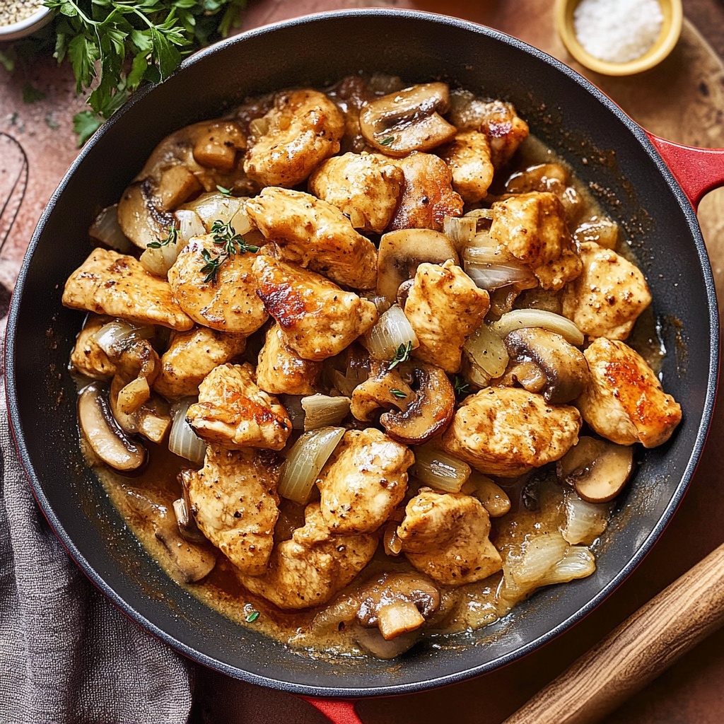 One Pan French Onion Chicken & Mushrooms