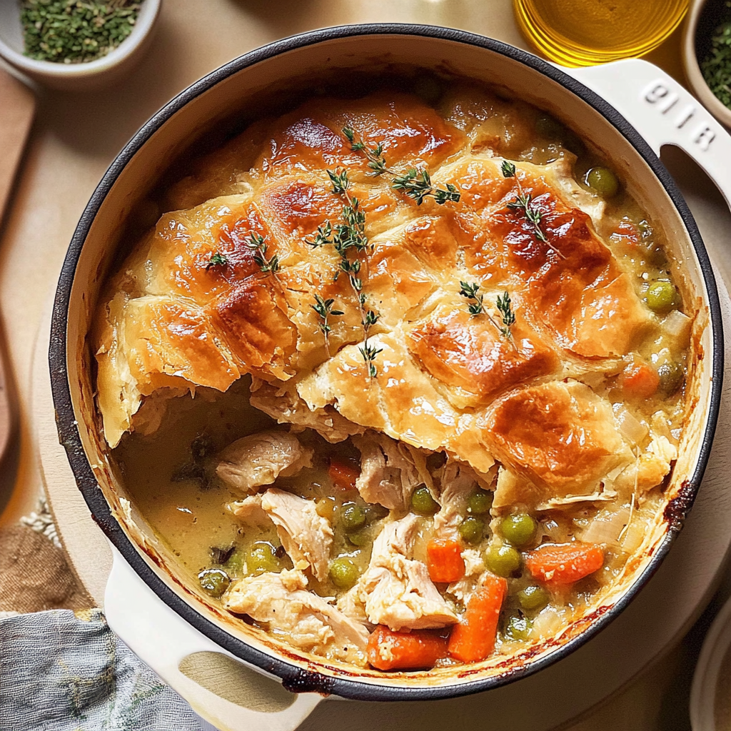 One Skillet Chicken Pot Pie