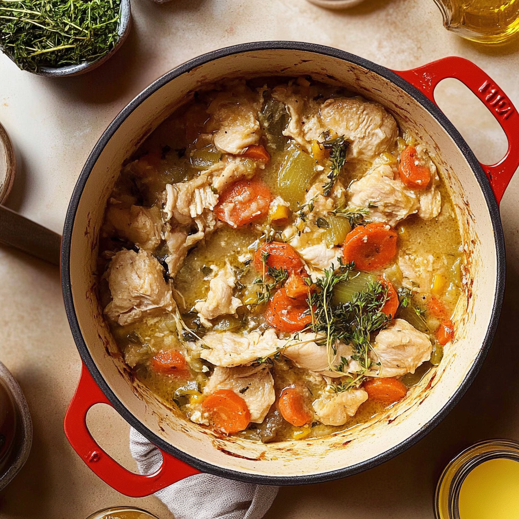 One Skillet Chicken Pot Pie