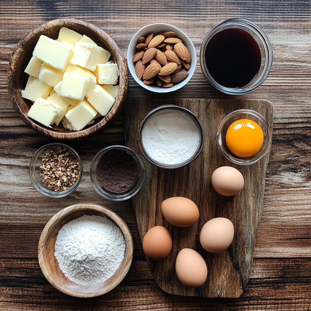 Sherry Almond Brownies ingredients