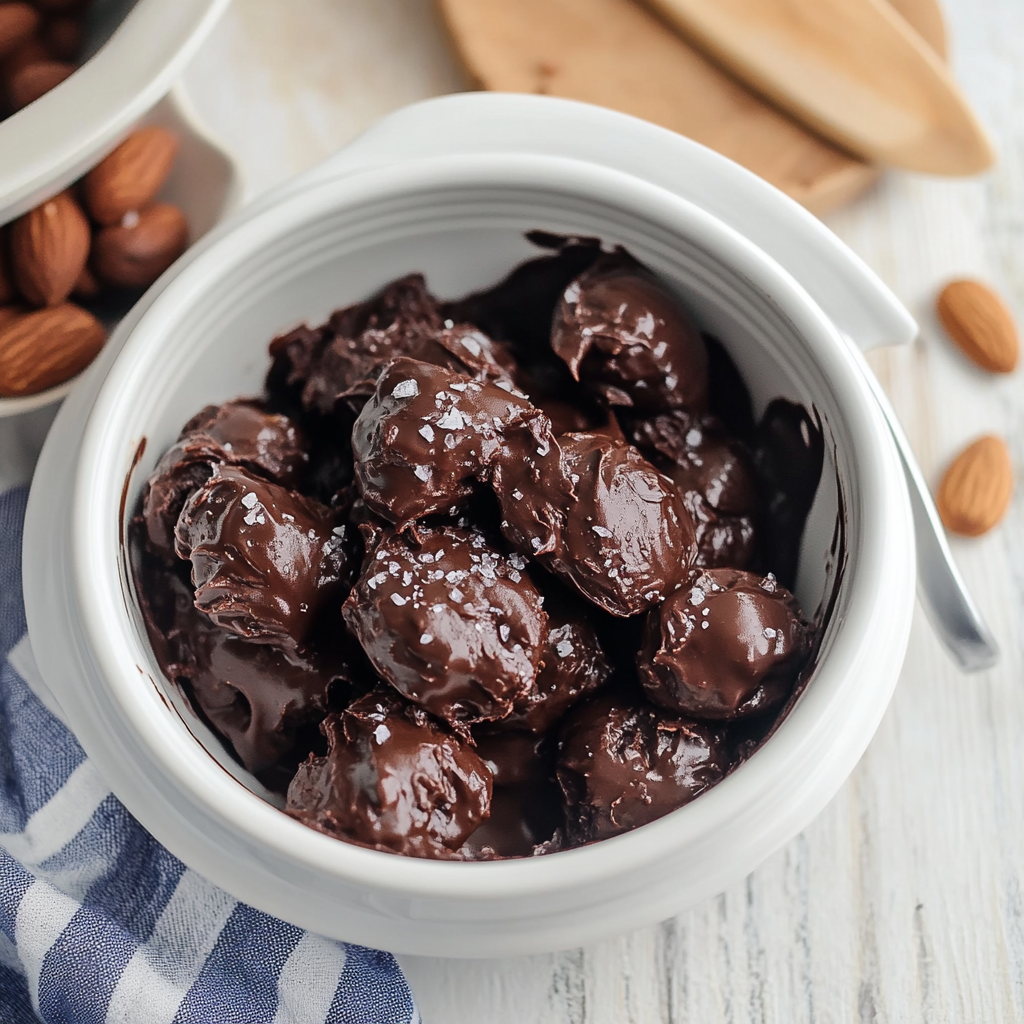 Slow Cooker Sea Salt Chocolate Almond Clusters
