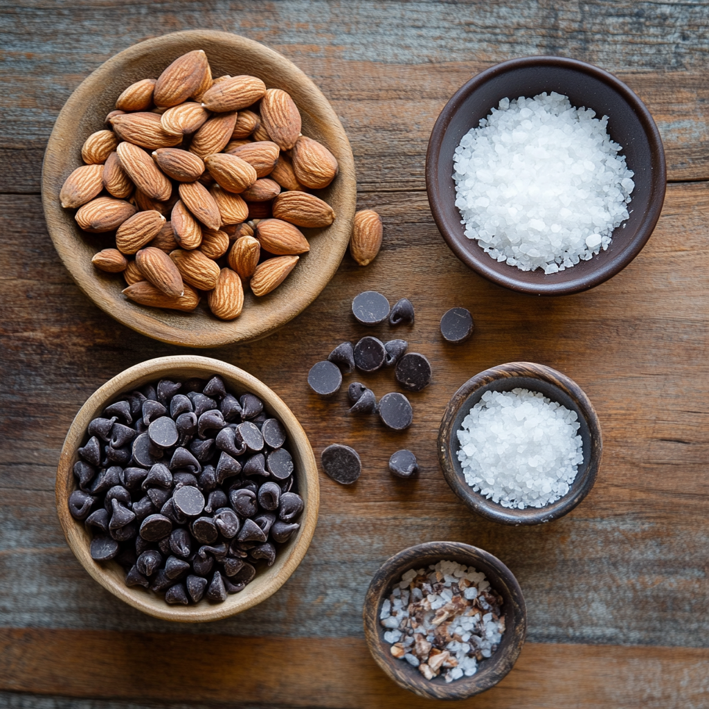 Slow Cooker Sea Salt Chocolate Almond Clusters ingredients