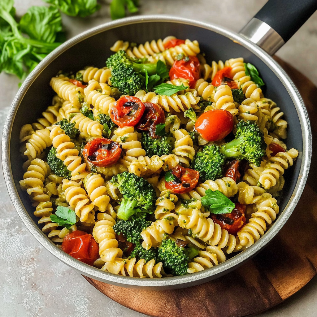 Spicy Broccoli and Tomato Pasta