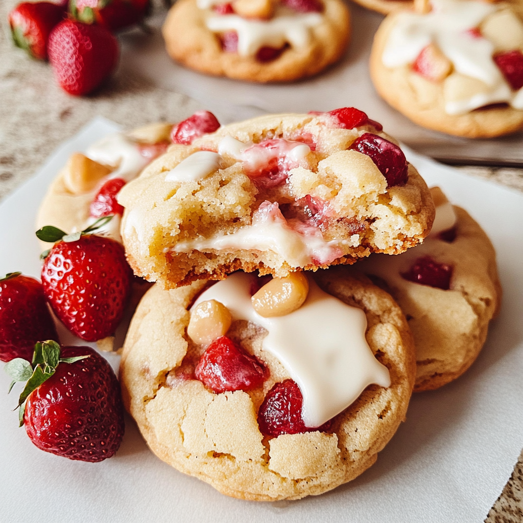 Strawberries and Cream Cookies