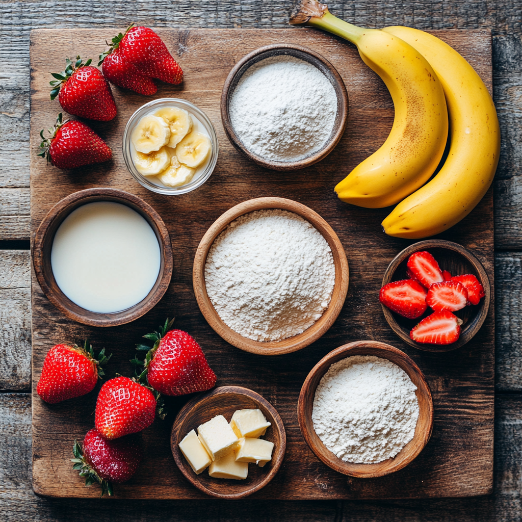 Strawberry Banana Pancakes ingredients