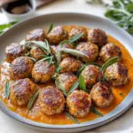 Turkey Meatballs in Pumpkin Sage Sauce
