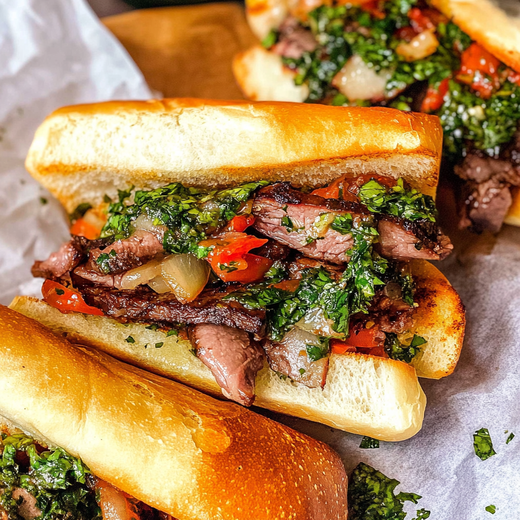 Baguette Steak Sandwiches With Chimichurri