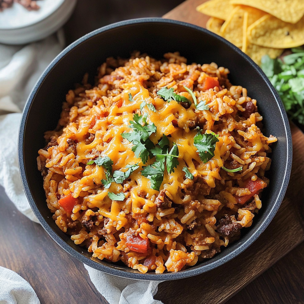 Cheesy Taco Rice Skillet