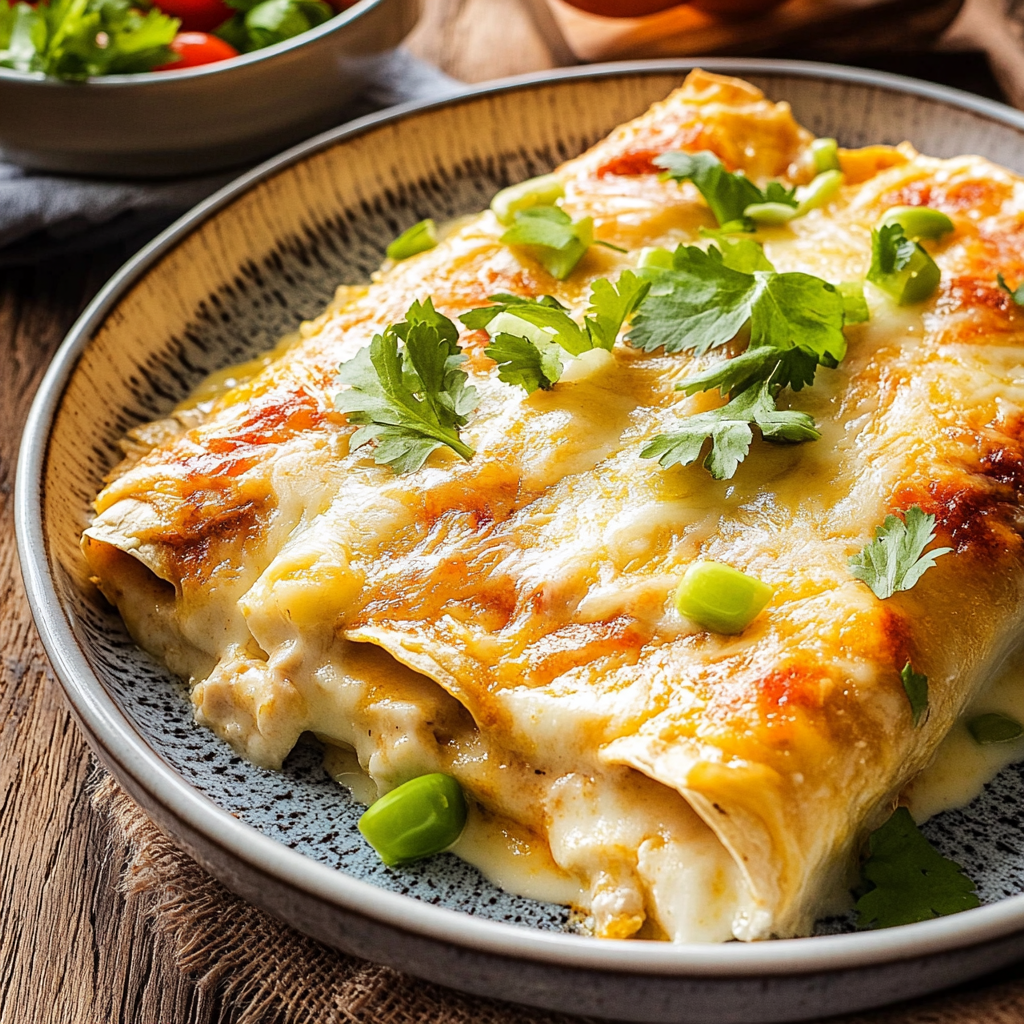Creamy White Chicken Enchiladas