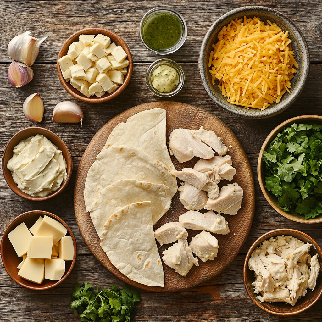 Creamy White Chicken Enchiladas ingredients