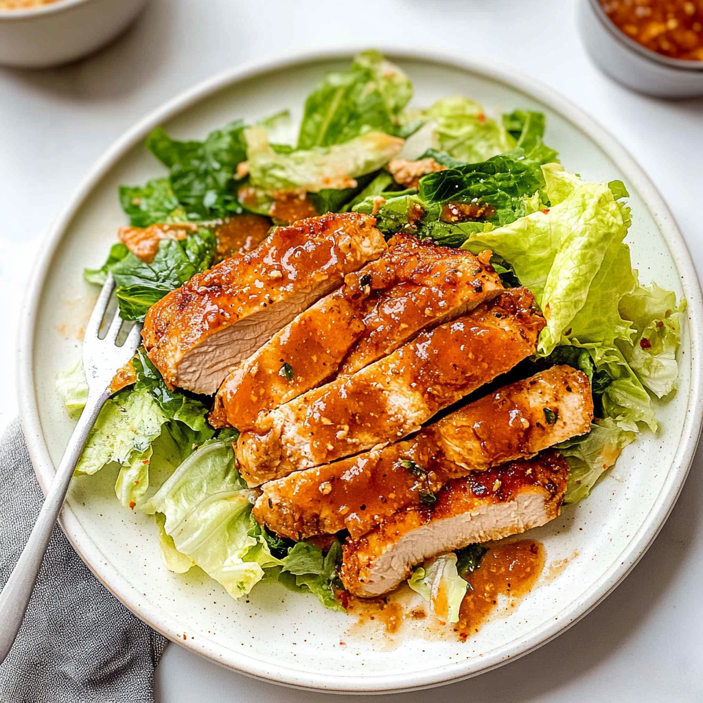 Crispy Hot Honey Chicken Caesar Salad