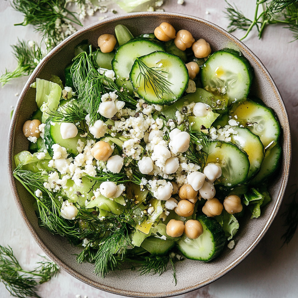 Cucumber Chickpea Dill Salad