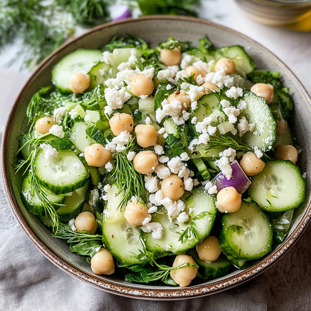Cucumber Chickpea Dill Salad