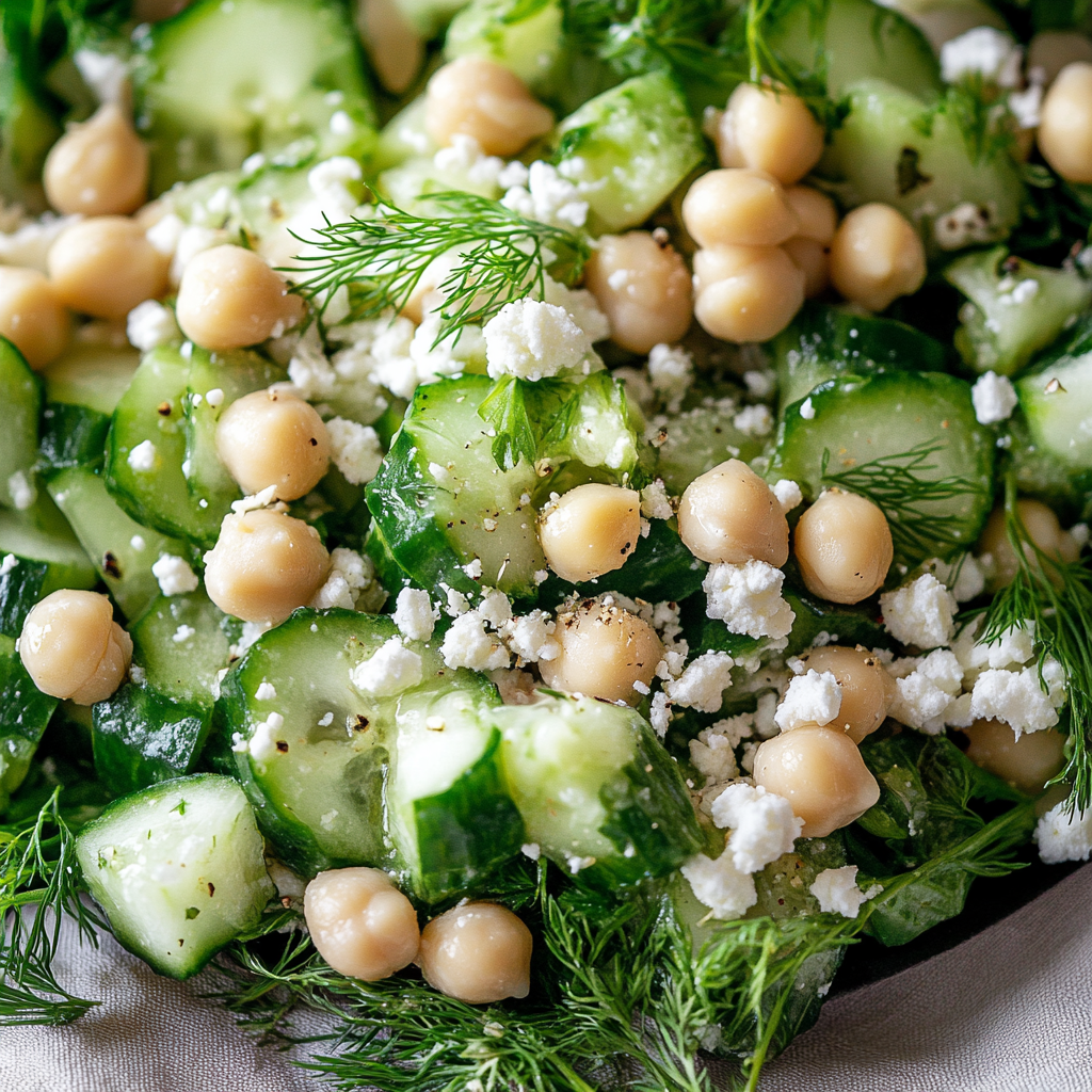 Cucumber Chickpea Dill Salad