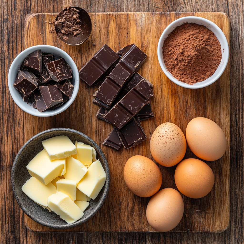 Flourless Chocolate Cake ingredients