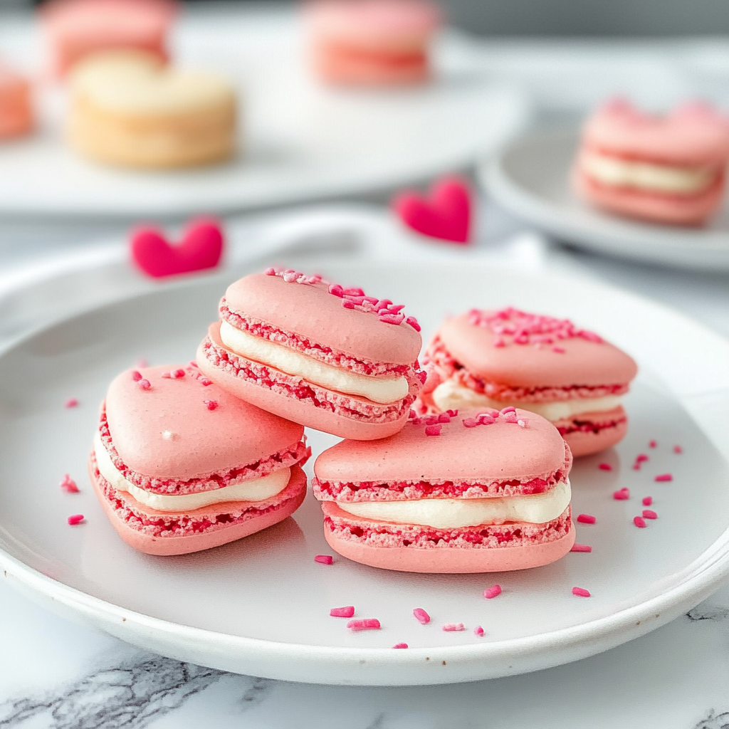 Heart-Shaped Valentine Macarons