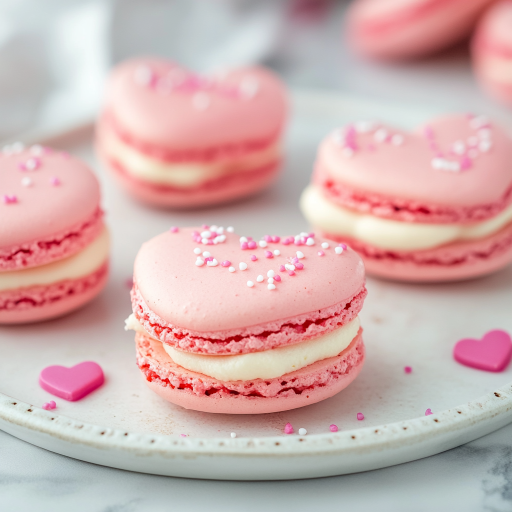 Heart-Shaped Valentine Macarons