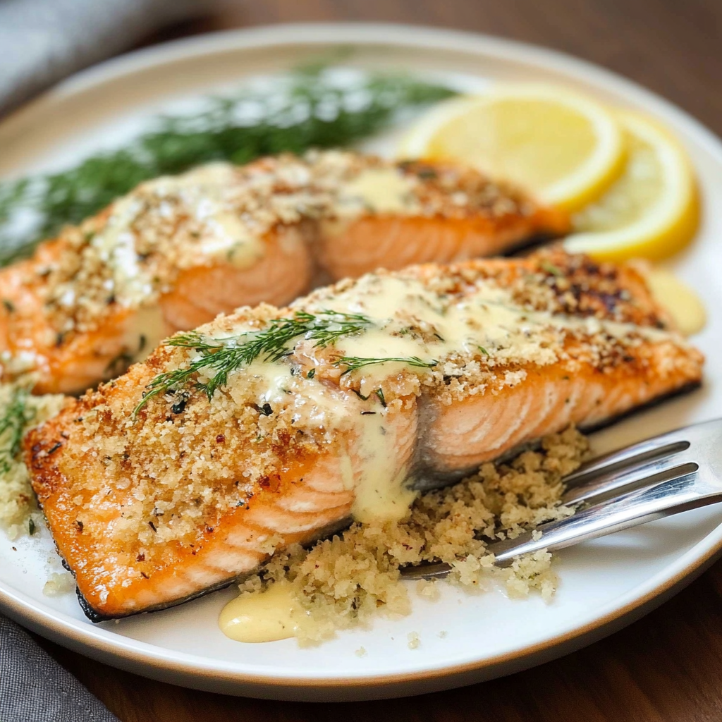Panko Crusted Salmon with Mayo