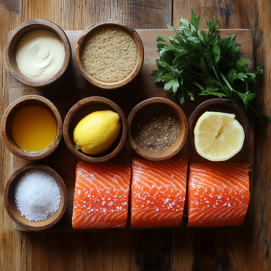 Panko Crusted Salmon with Mayo ingredients