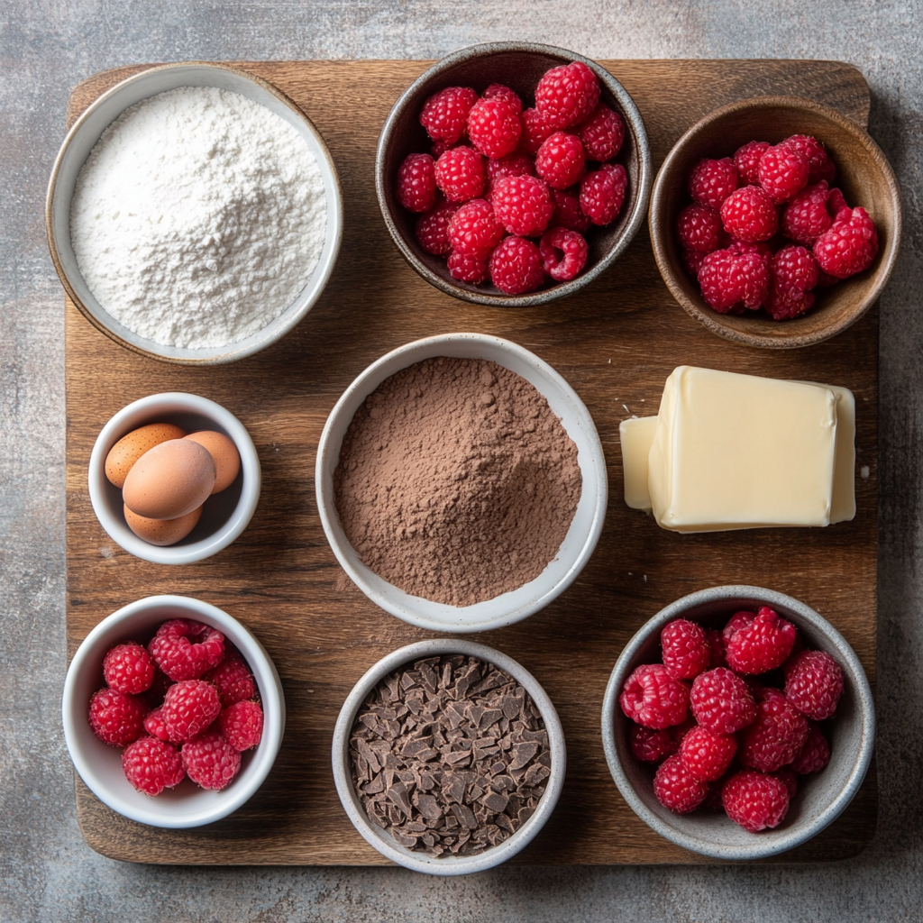 Raspberry Chocolate Cupcakes ingredients