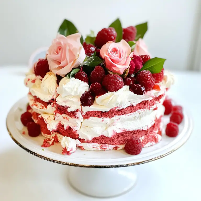 Red Velvet Rose Pavlova