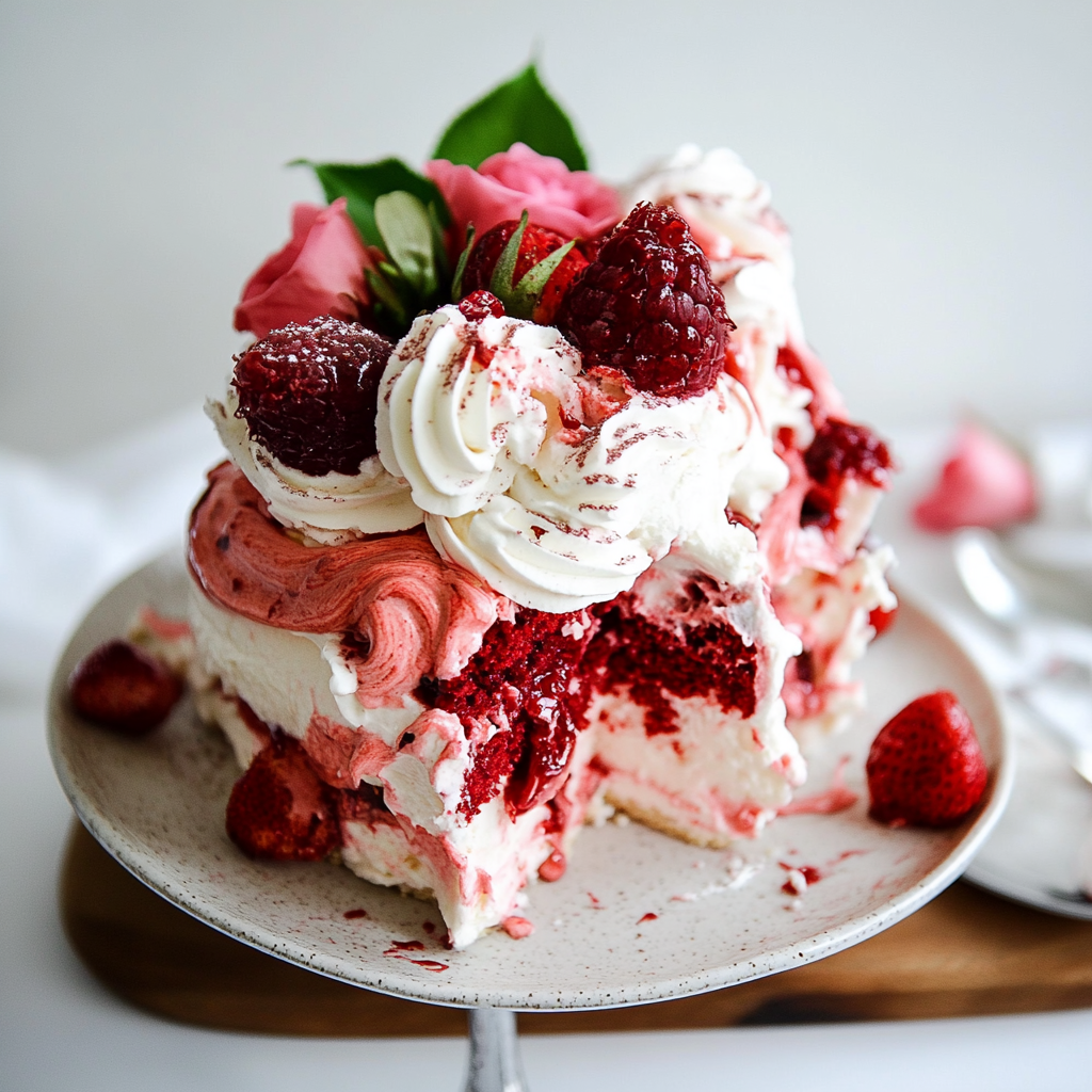 Red Velvet Rose Pavlova