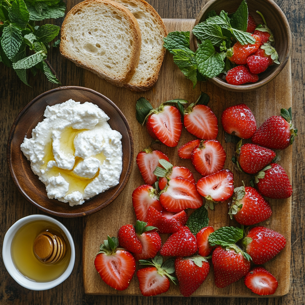 Strawberry Ricotta Toast ingredients