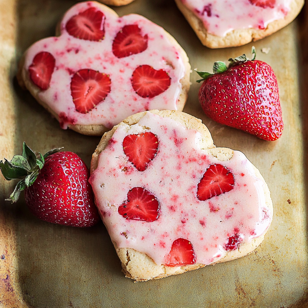 Strawberry Shortbread Cookies