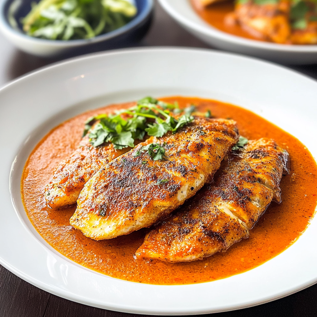 Tilapia in Roasted Pepper Sauce