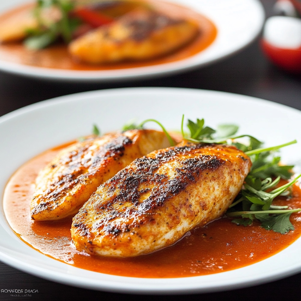 Tilapia in Roasted Pepper Sauce