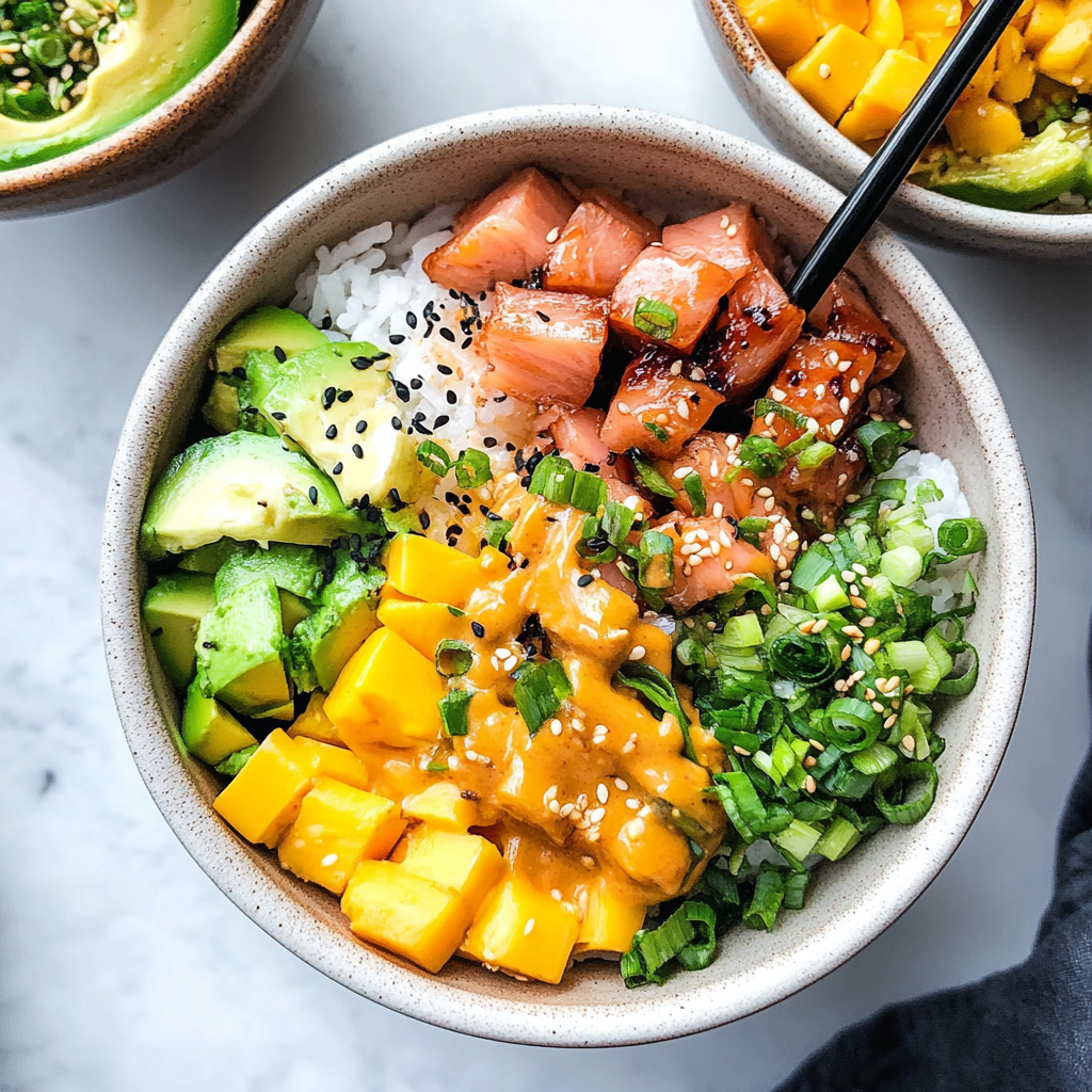 Tuna and Salmon Poke Bowls